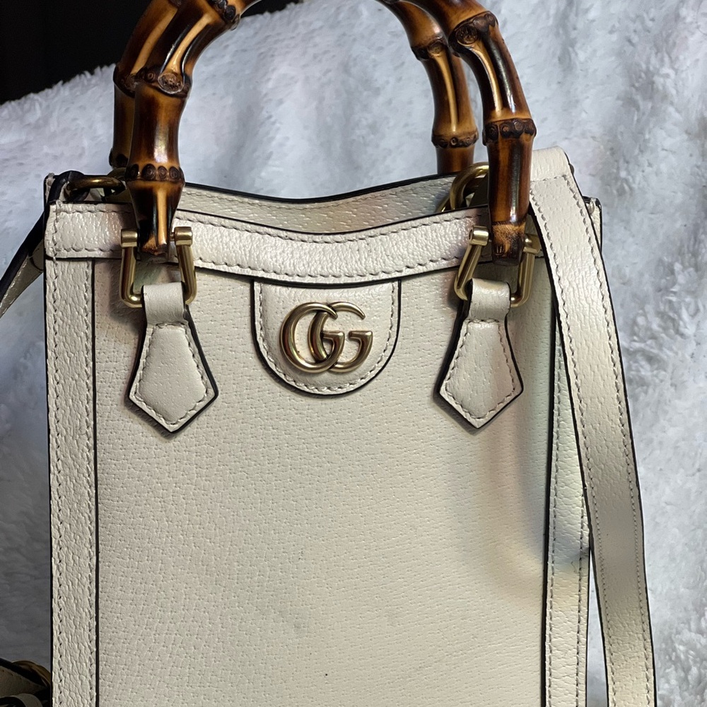 Gucci Cream Mini Bag with Bamboo Handle - Picture 5 of 7